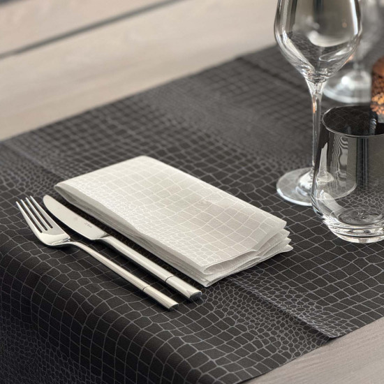 Croko Ardesia Runner 120x48 ( grigio scuro, antracite )