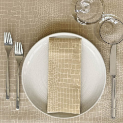 Croko Natural (beige) Tovagliolo 40x44 piega verticale Croko Natural (beige) Tovagliolo 40x44 piega verticale