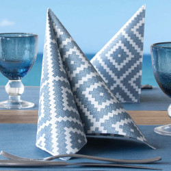 PACO Blue 4 Veli Cellulosa Touch Goffrata Tovagliolo 40x40