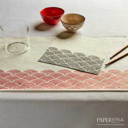 ORIENTE NERO quattro Veli Cellulosa Touch Goffrata Tovagliolo 40x40*