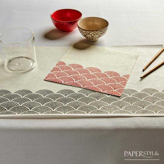 ORIENTE ROSSO quattro Veli Cellulosa Touch Goffrata Tovagliolo 40x40
