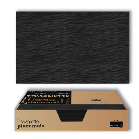 Tovaglietta Paglia Nero Goffrata 30x50